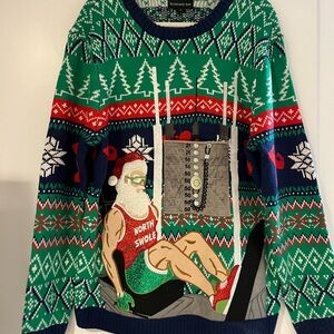 Blizzard Bay Men's Festive Green and Red Sweater